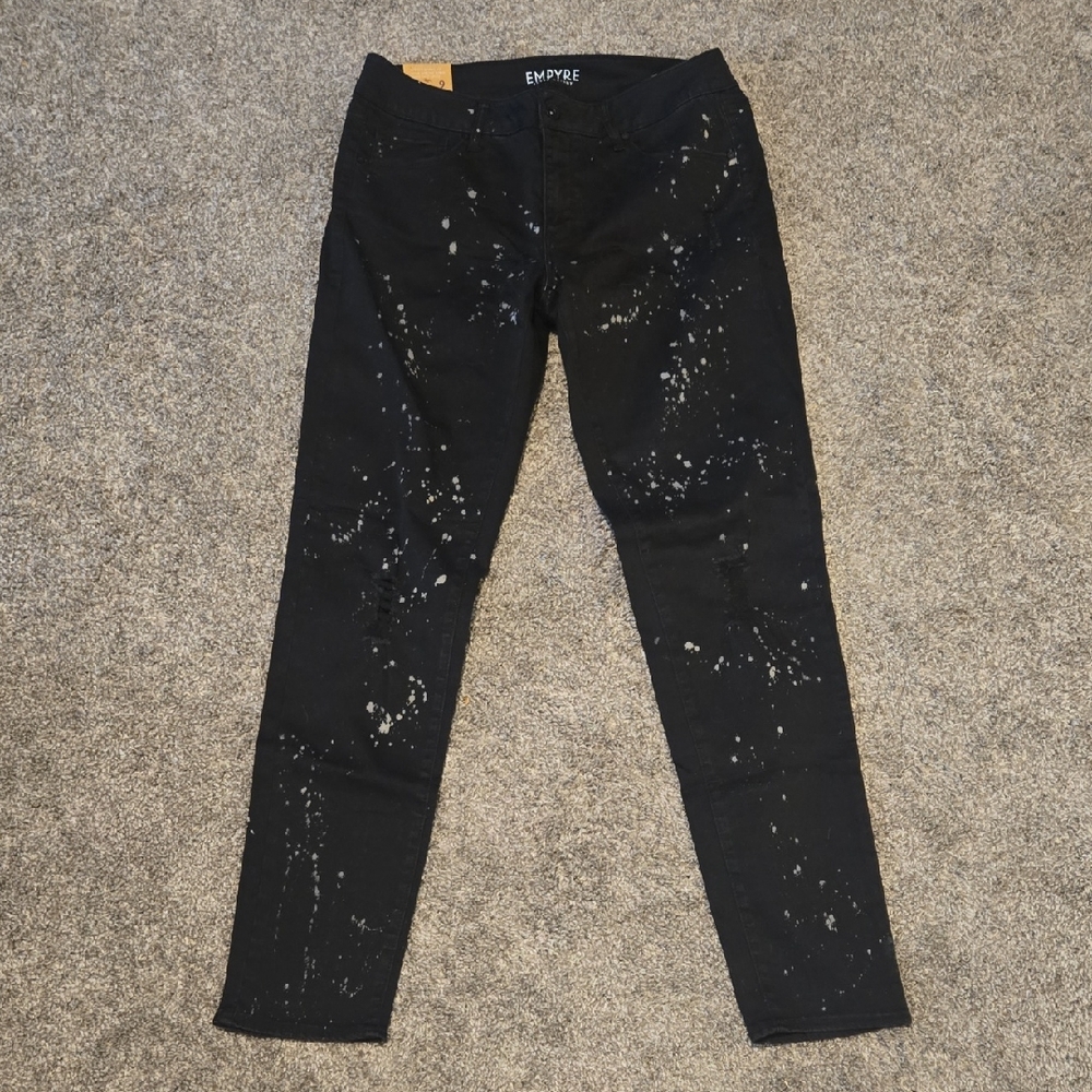 Empyre Black Paint Splatter Skinny Jeans